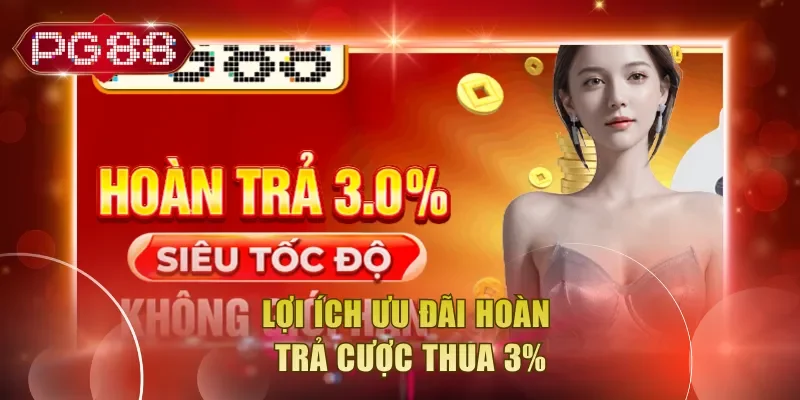 Lợi ích ưu đãi hoàn trả cược thua 3%